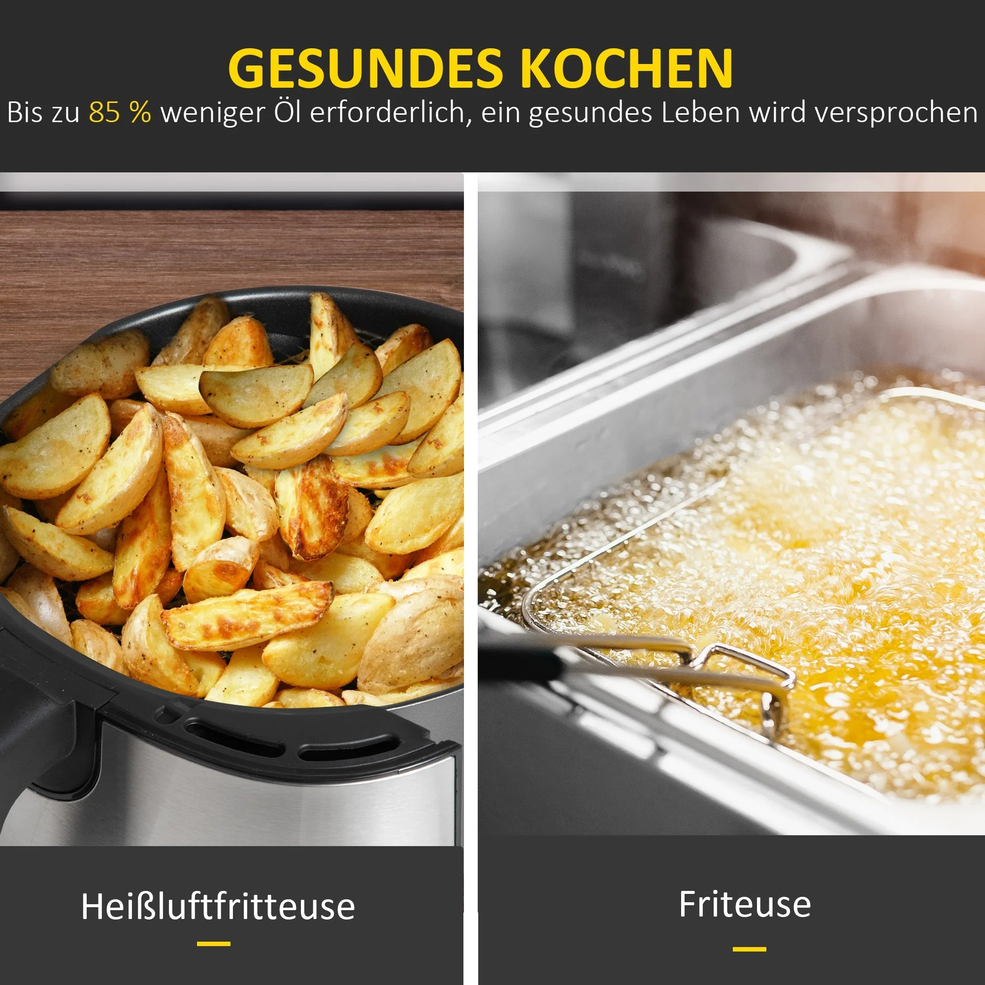 Air Fryer 6.5L 1700W, 8 Menus, LED Display, Non-Stick Basket for Oil-Free Cooking - Image 5