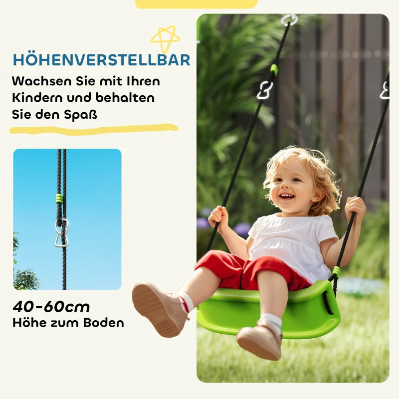 AIYAPLAY 3 in 1 Swing Set, Outdoor with 2 Swings, Basketball Hoop, Soccer Goal, Metal Frame - Image 6
