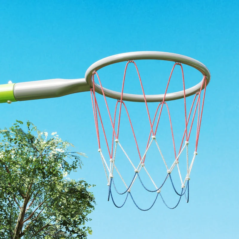 AIYAPLAY 3 in 1 Swing Set, Outdoor with 2 Swings, Basketball Hoop, Soccer Goal, Metal Frame - Image 7
