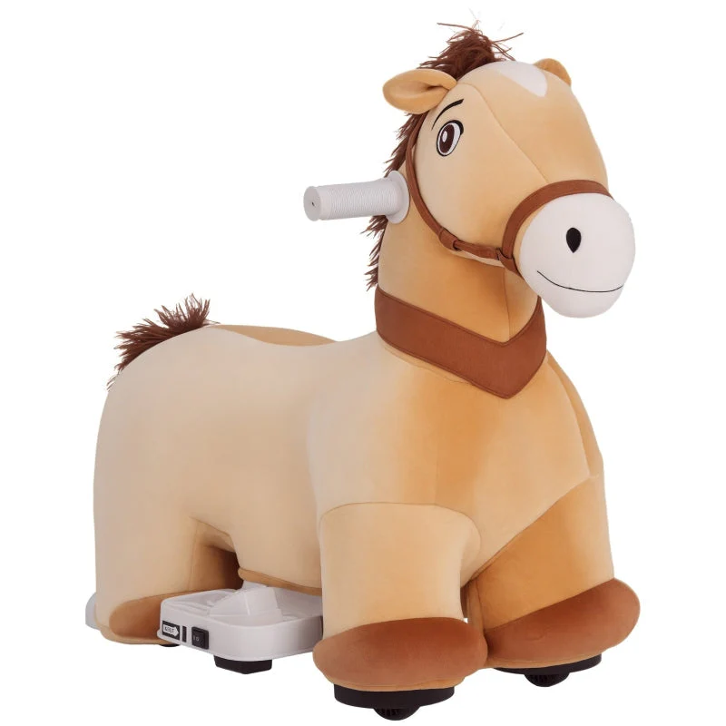AIYAPLAY 6V Children's Electric Car Horse Shape with Music, Foot Pedal, Brown - Image 8