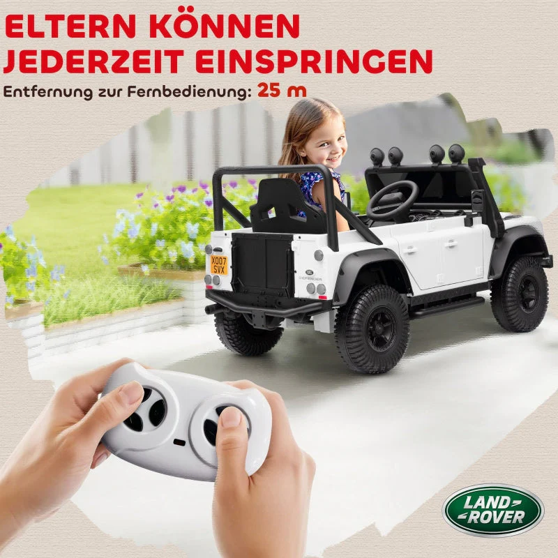 AIYAPLAY Children's Electric Car, 12V Battery, Remote Control, LED Lights, White - Image 7