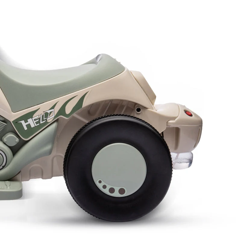 AIYAPLAY Children's Electric Motorcycle, 6V with Music, Bubbles, Headlight, Cream White - Image 8