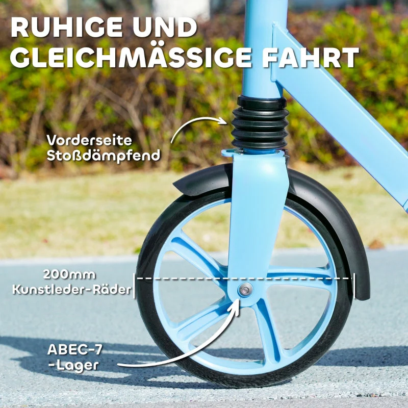 AIYAPLAY Children's Scooter, Foldable with Adjustable Handlebar, 2 Large Wheels, Rear Mudguard Brake, Blue - Image 5