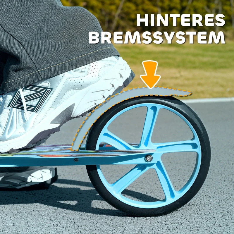 AIYAPLAY Children's Scooter, Foldable with Adjustable Handlebar, 2 Large Wheels, Rear Mudguard Brake, Blue - Image 6