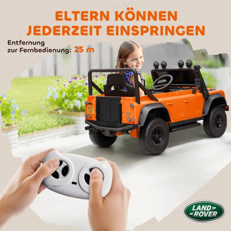AIYAPLAY Electric Car, 12V Battery, Remote Control, Music, Horn, LED Lights, Orange - Image 6