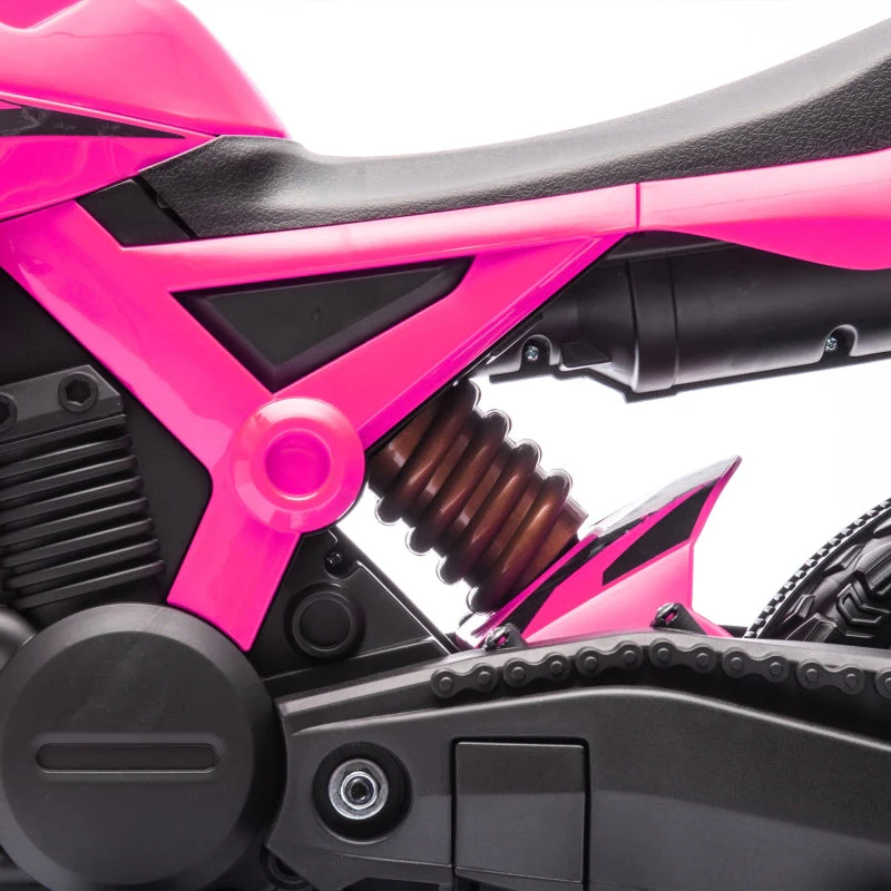 AIYAPLAY electric kids motorcycle with training wheels, horn, and starting sound, pink - Image 8