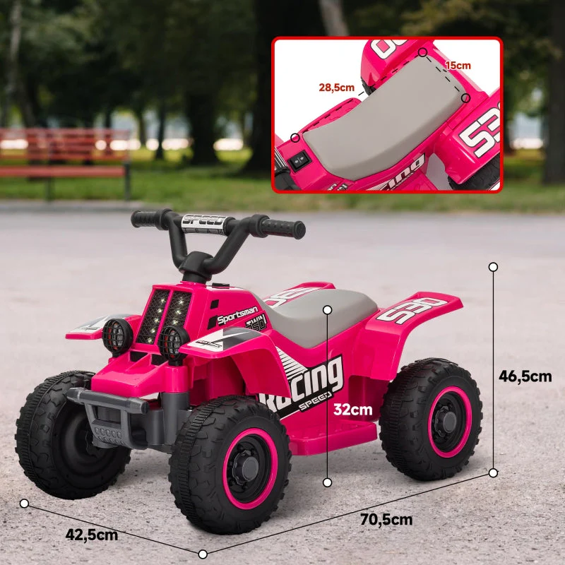 AIYAPLAY Electric Quad Bike for Kids, Battery-Powered, LED Lights, Pink - Image 3