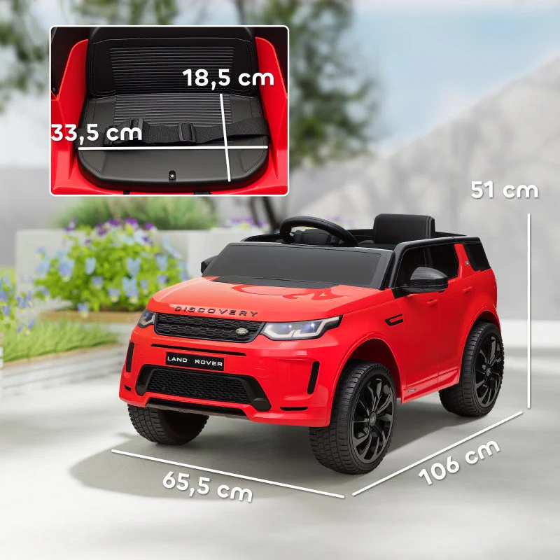 AIYAPLAY Kids' Electric Car, 12V Ride-On with Remote Control, LED Lights, Music, Horn, Red - Image 3