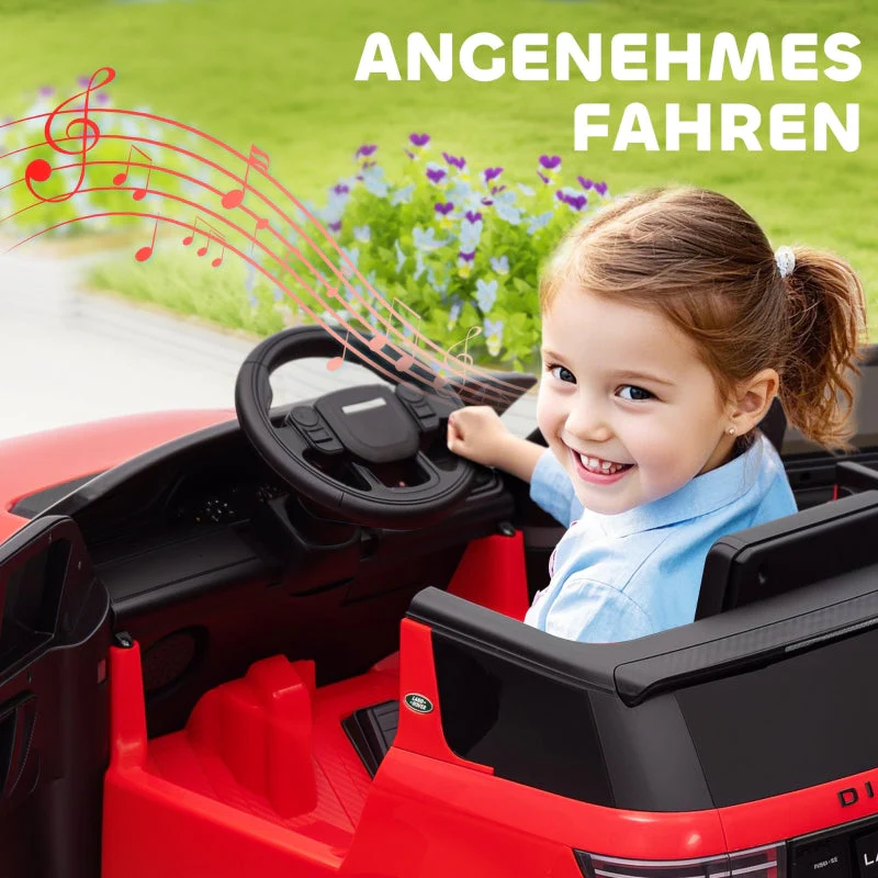 AIYAPLAY Kids' Electric Car, 12V Ride-On with Remote Control, LED Lights, Music, Horn, Red - Image 5