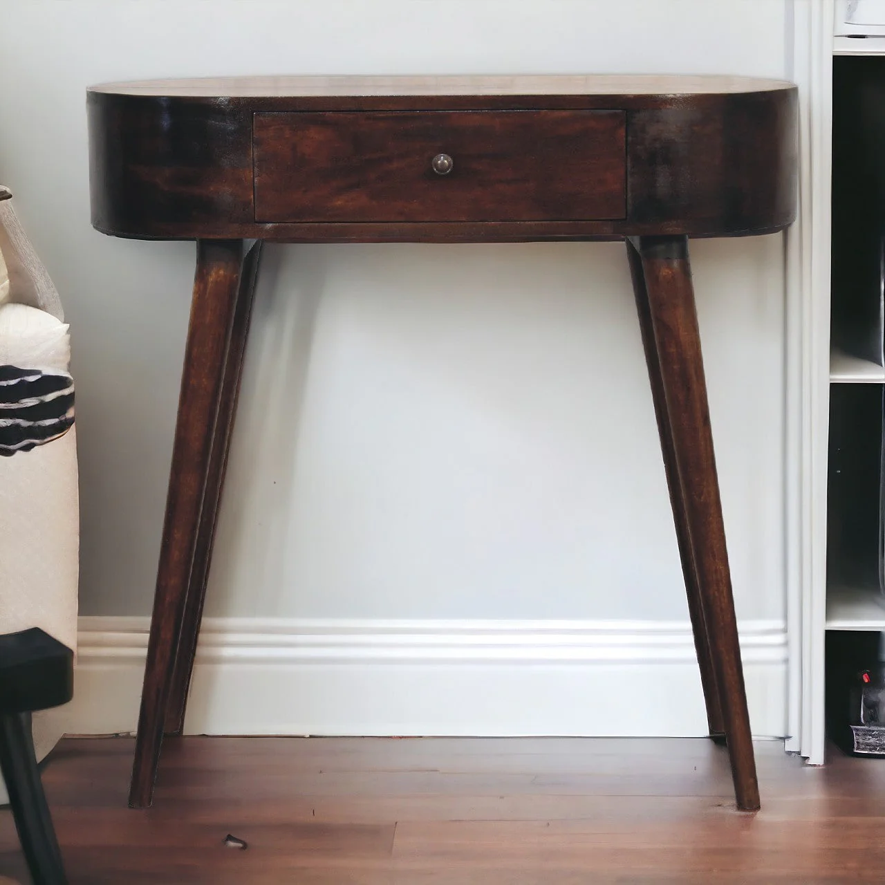 Albion Console Table, 1 Drawer, Solid Wood Brown