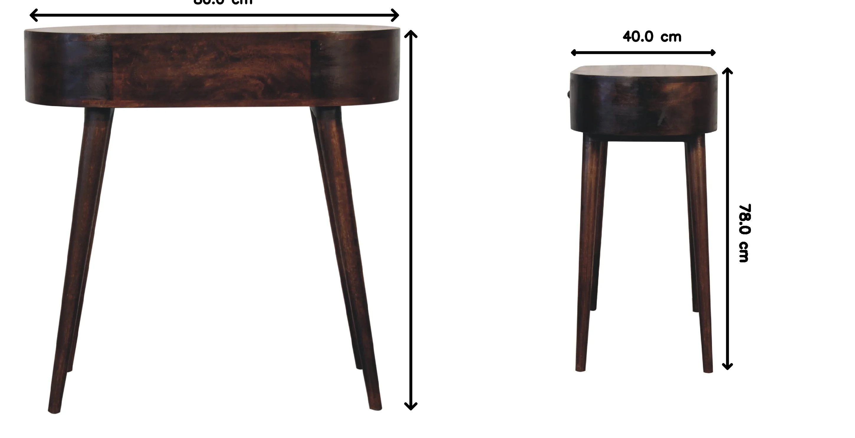 Albion Console Table, 1 Drawer, Solid Wood Brown - Image 8
