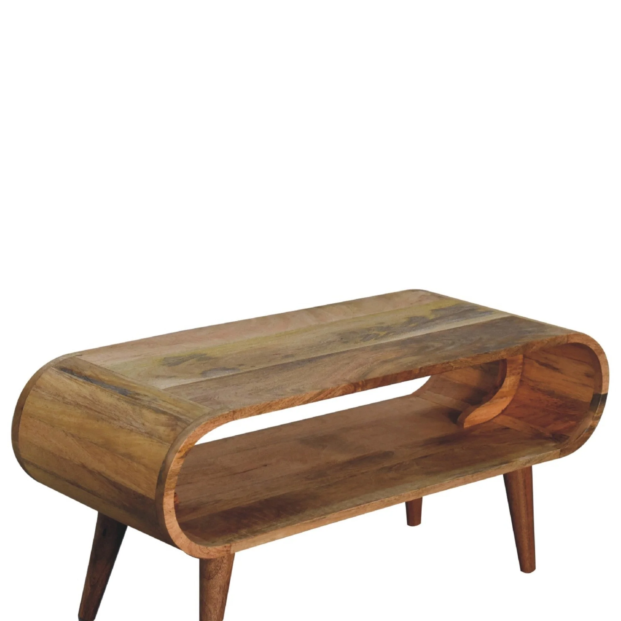 Amaya Nordic Style Coffee Table, Open Slot, Solid Wood - Image 3