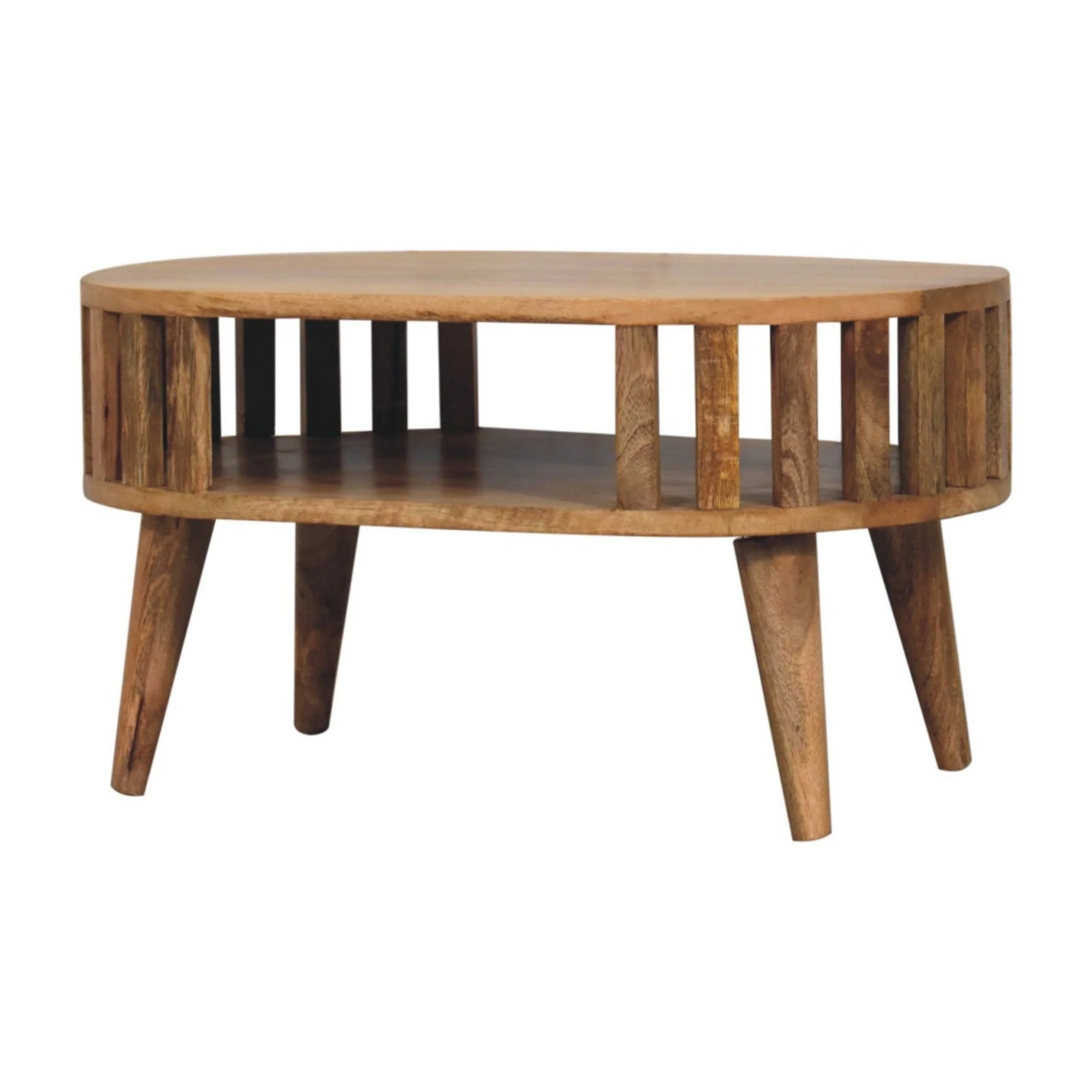 Ariella Coffee Table Mini Open Slot Solid Wood Brown - Image 8