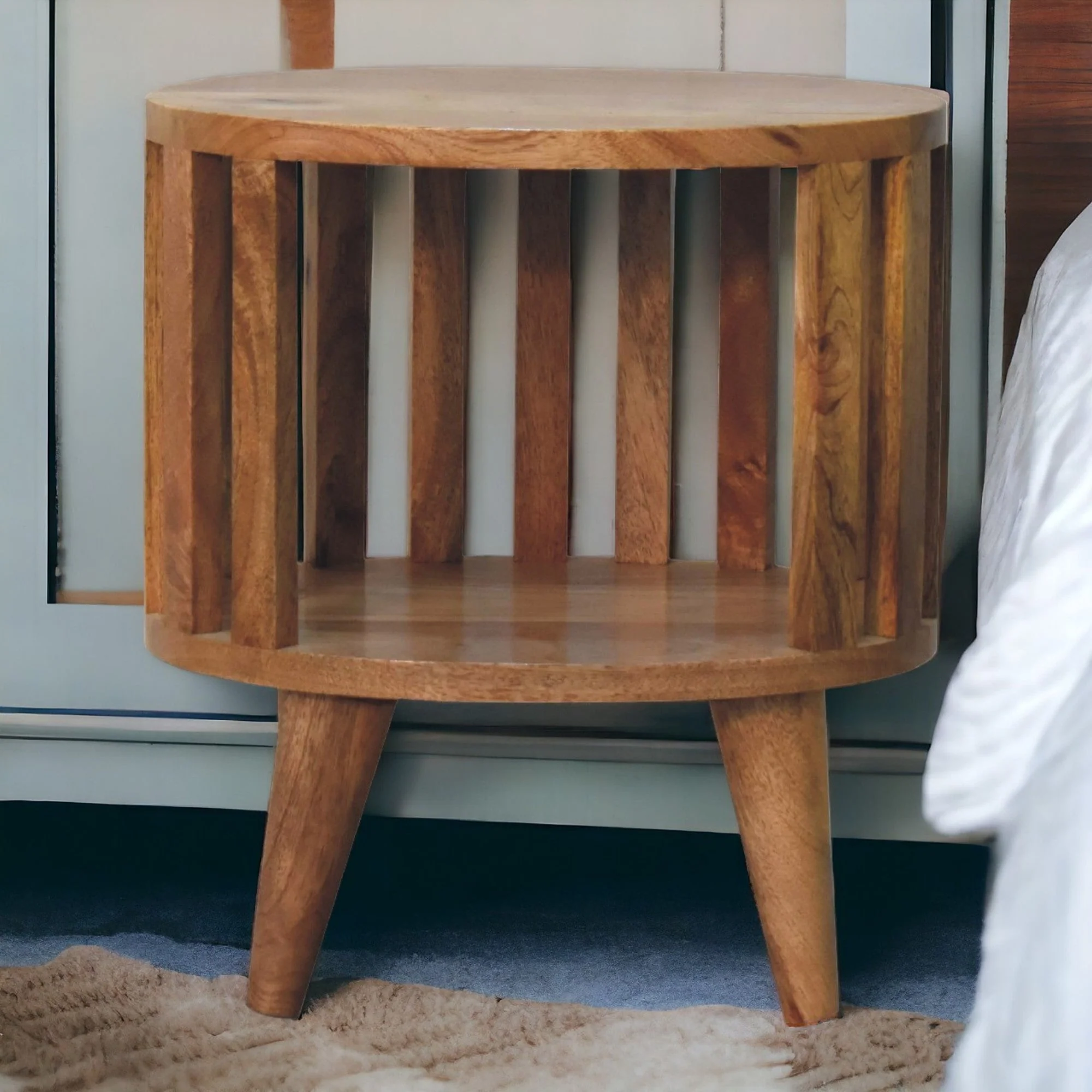 Ariella Single Shelf Bedside Open Shelf Solid Wood