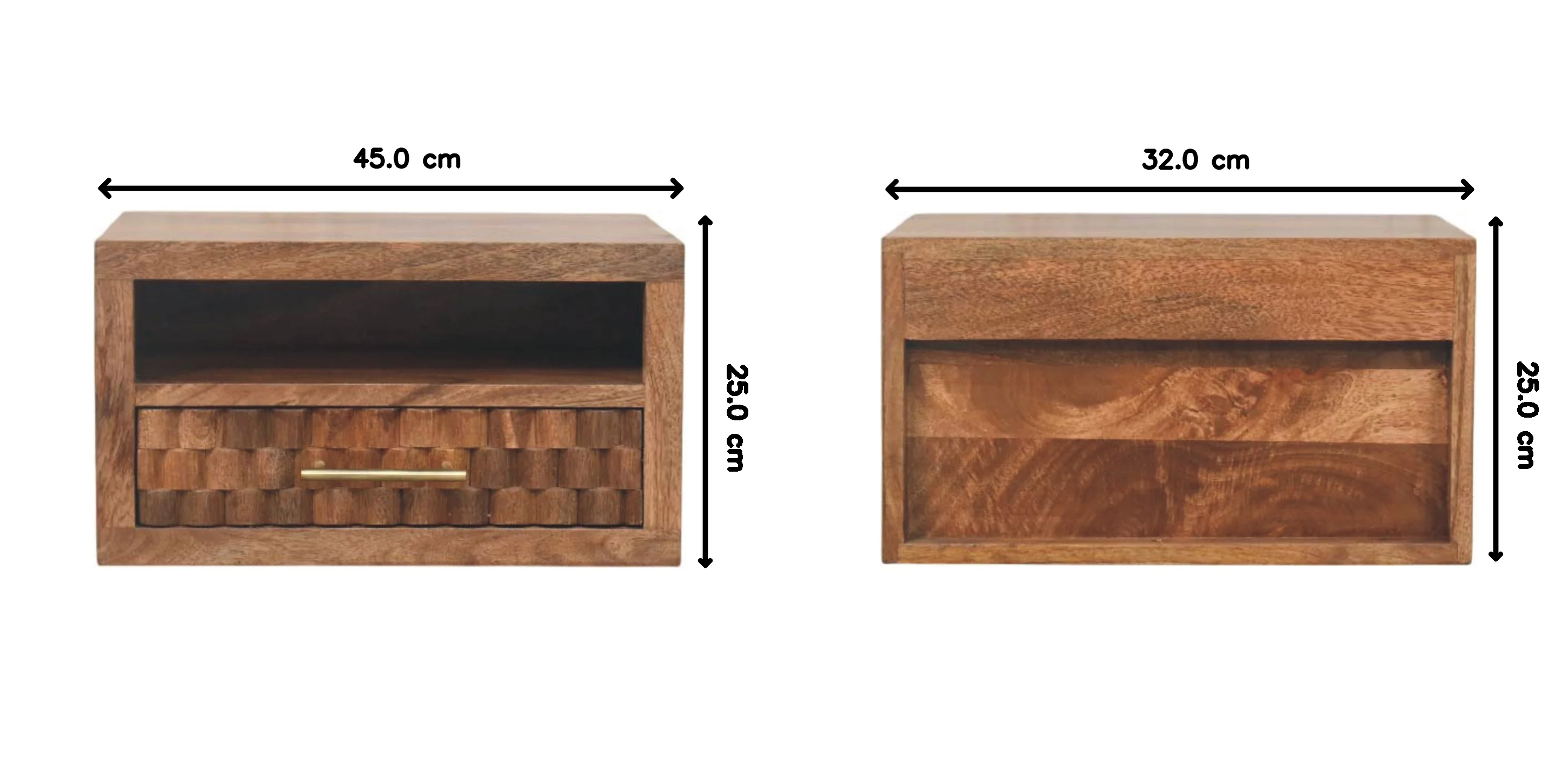 Arno Nightstand, Wall-Mounted, Golden Teak - Image 5