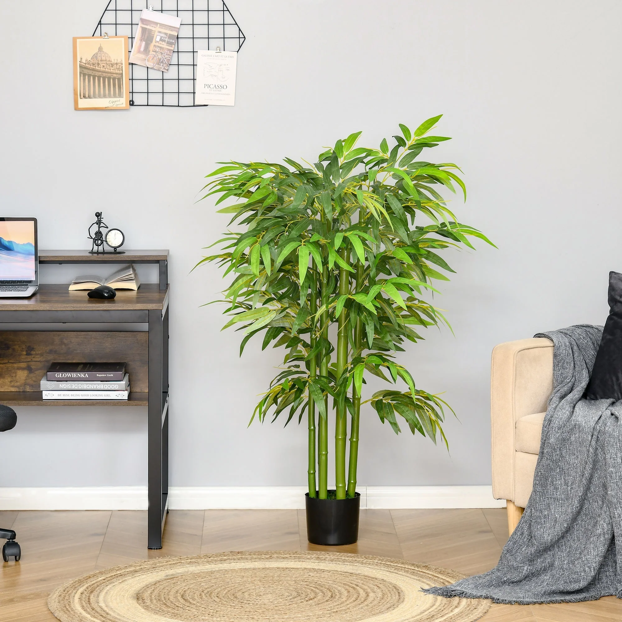 Artificial Bamboo Tree, 140 cm, 780 Leaves, Plastic