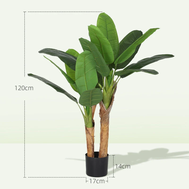 Artificial Banana Tree, Set of 2, 120 cm, Plastic - Image 3