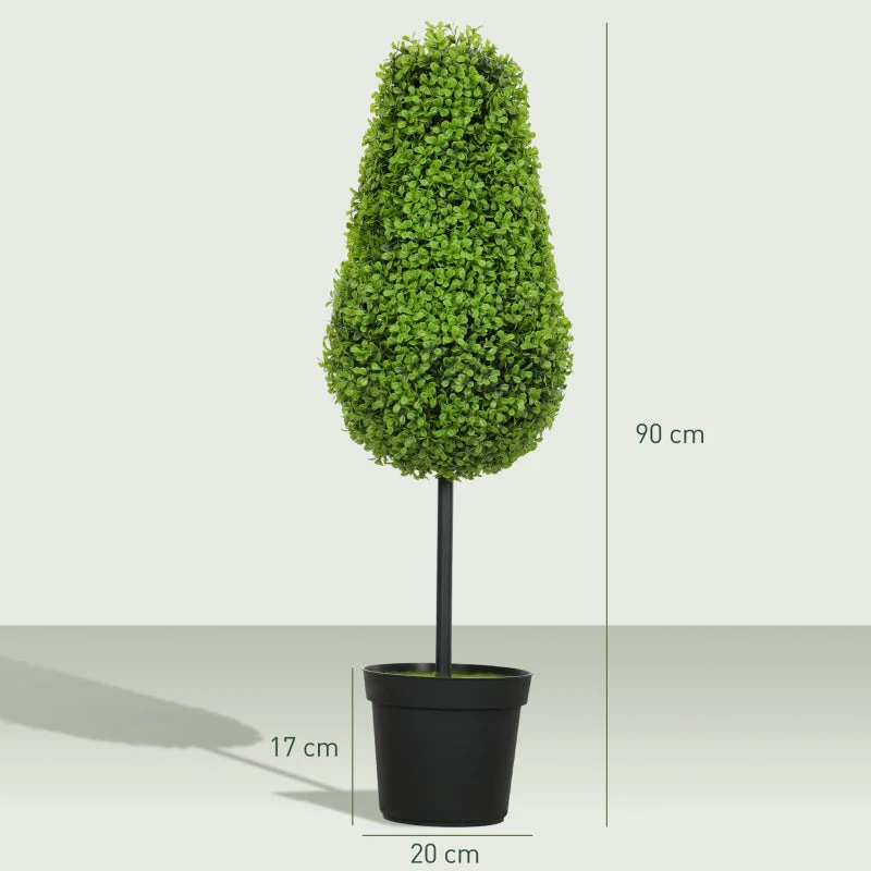 Artificial Boxwood Plants, Teardrop Shape 90cm, Plastic - Image 3