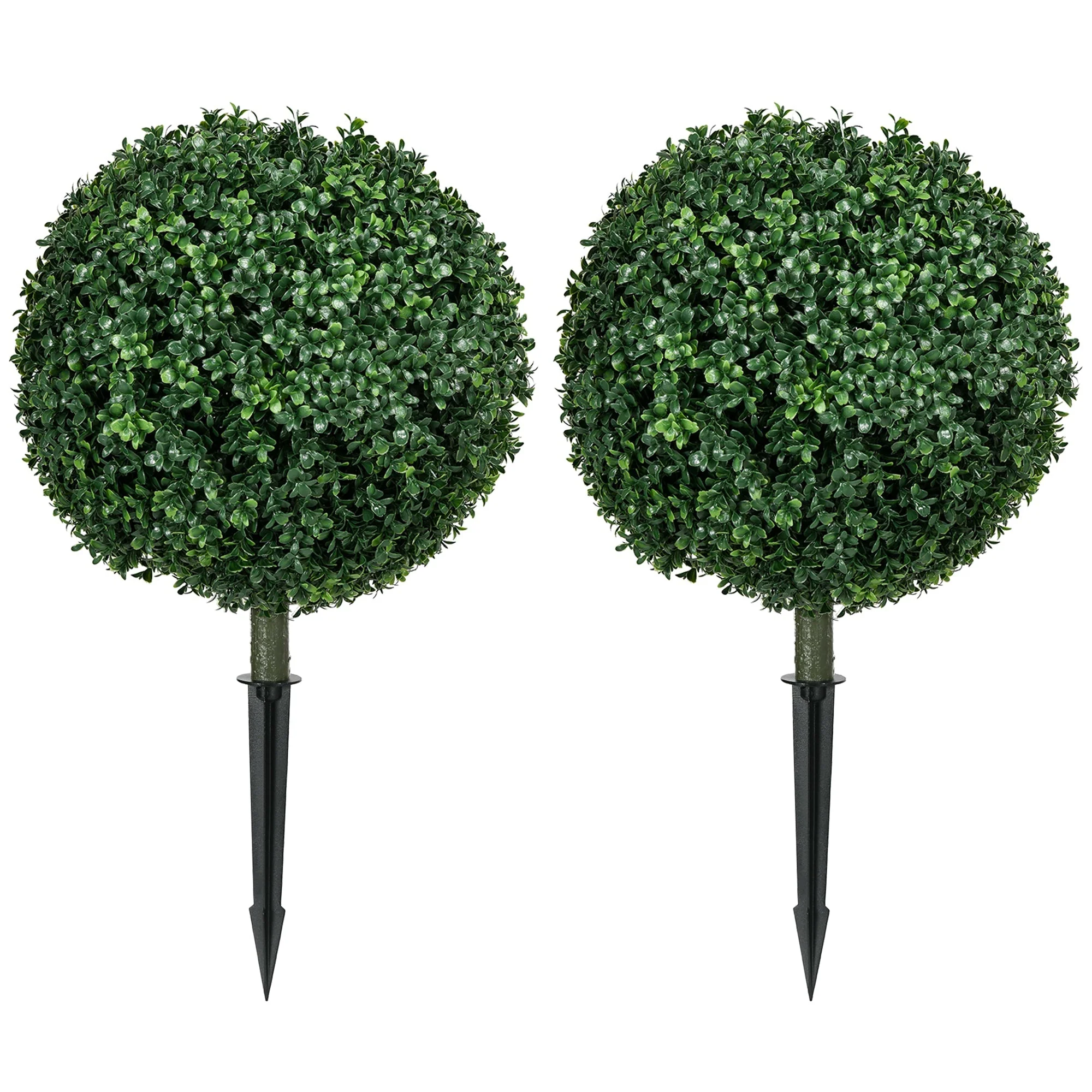 Artificial Boxwood Shrubs Set of 2 Large 70cm UV Protection - Realistic Green - Image 2
