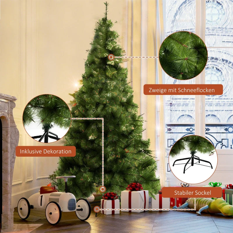 Artificial Christmas Tree, 210cm, 505 Tips, Metal Stand, Fir - Image 7