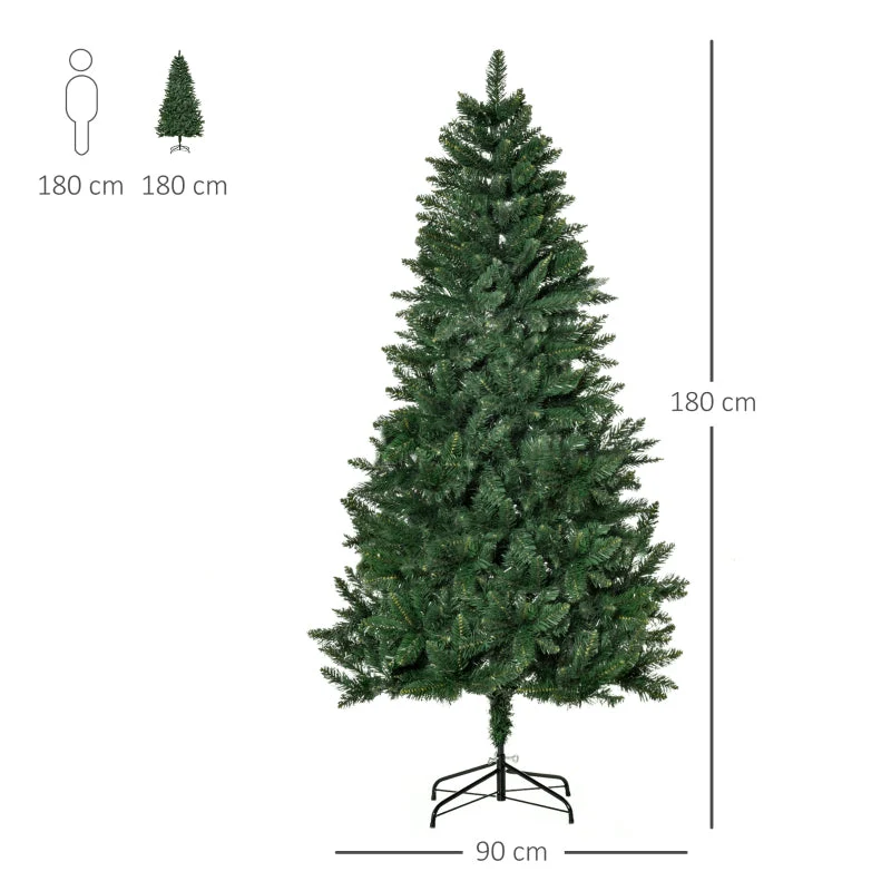 Artificial Christmas Tree, Pine Tree, 180 cm, Metal Stand - Image 3