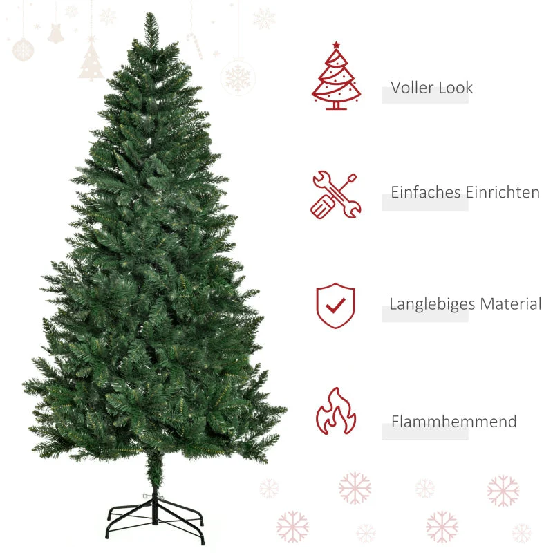 Artificial Christmas Tree, Pine Tree, 180 cm, Metal Stand - Image 4