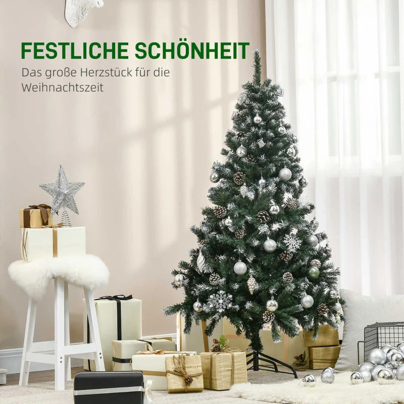 Artificial Christmas Tree, Snowy Tips, Fireproof, 150 cm - Image 4