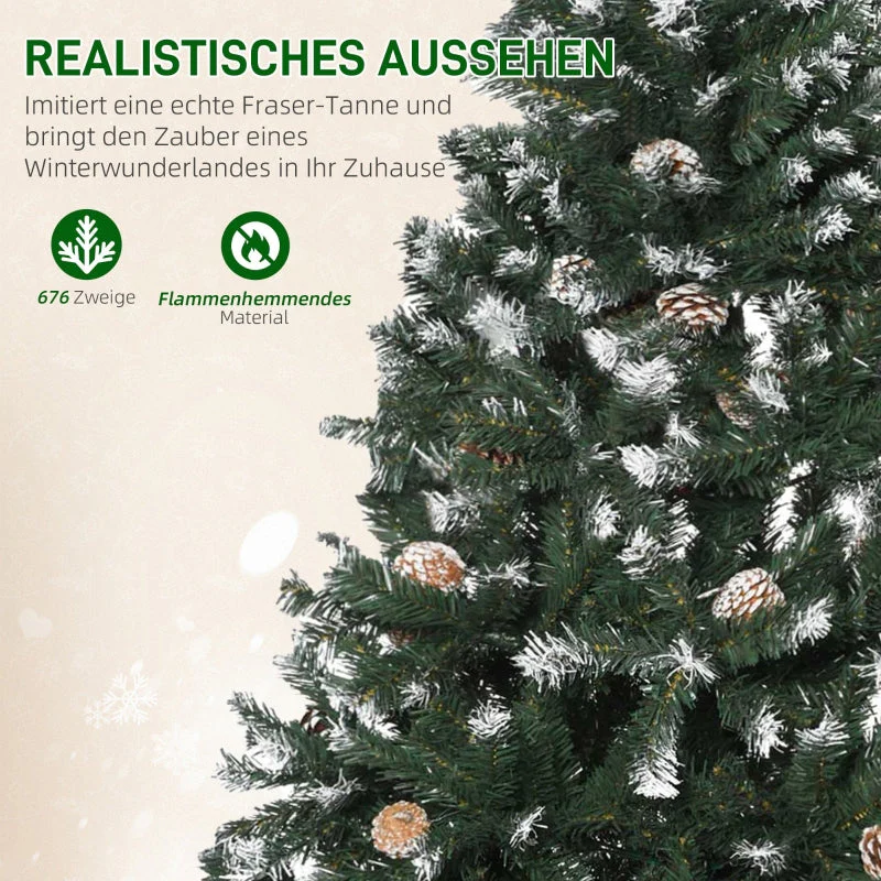 Artificial Christmas Tree, Snowy Tips, Fireproof, 150 cm - Image 5