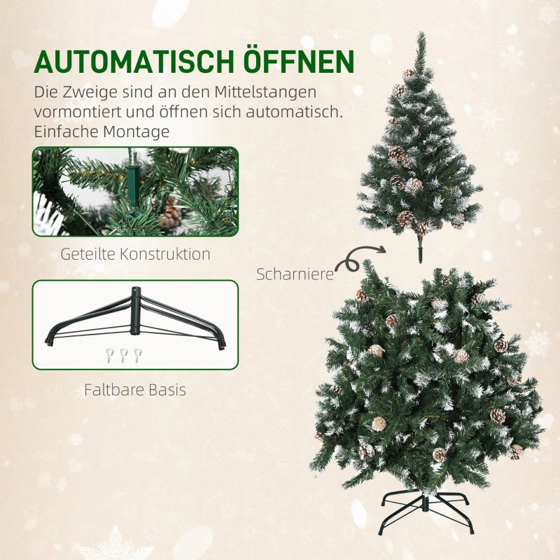 Artificial Christmas Tree, Snowy Tips, Fireproof, 150 cm - Image 7