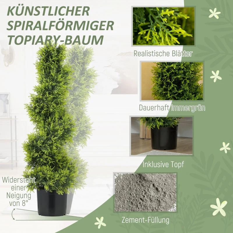Artificial Cypress 90cm Spiral Shape Plant, Plastic - Image 3