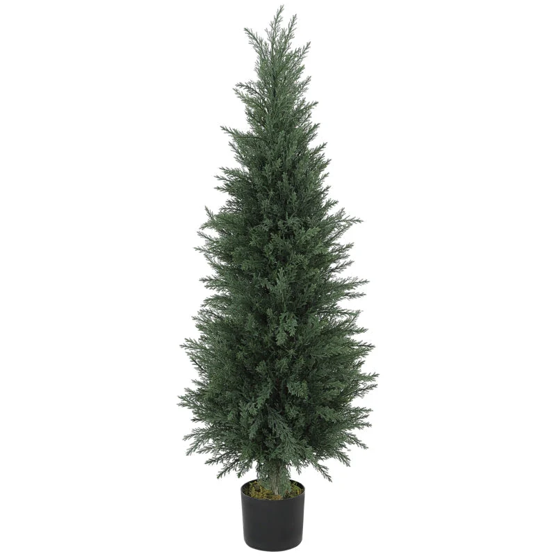 Artificial Cypress Plant, 120cm UV-resistant Tree, Green - Image 2