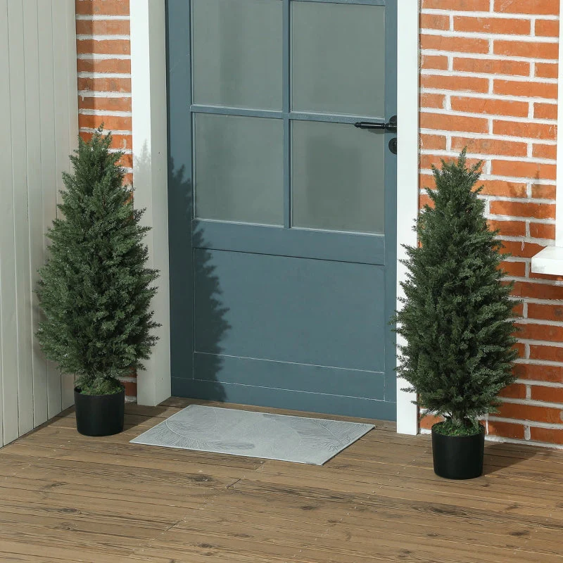 Artificial Cypress, Set of 2, 90 cm UV-resistant Plastic - Image 8