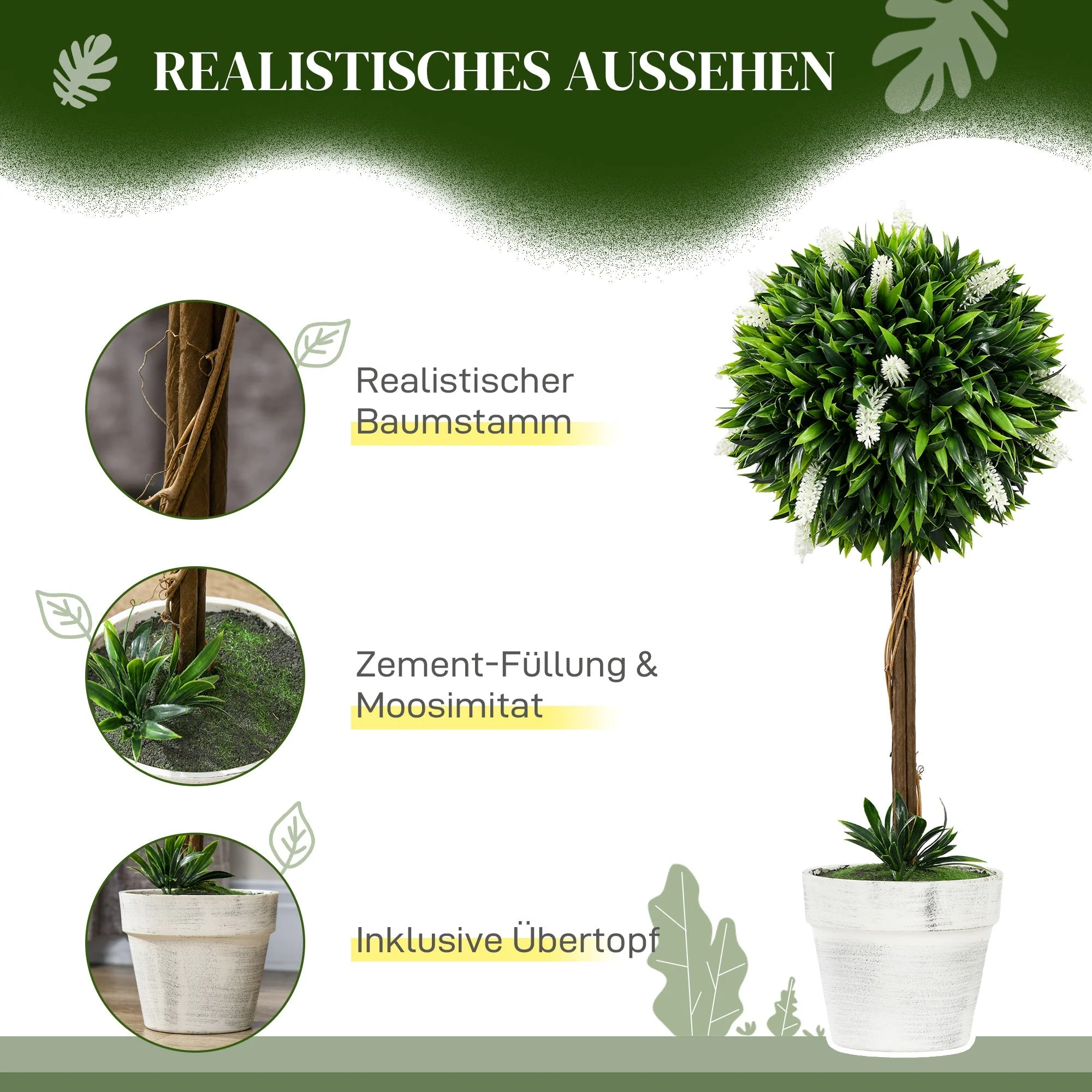 Artificial Lavender Plants, Set of 2, 60 cm, Plastic - Image 4