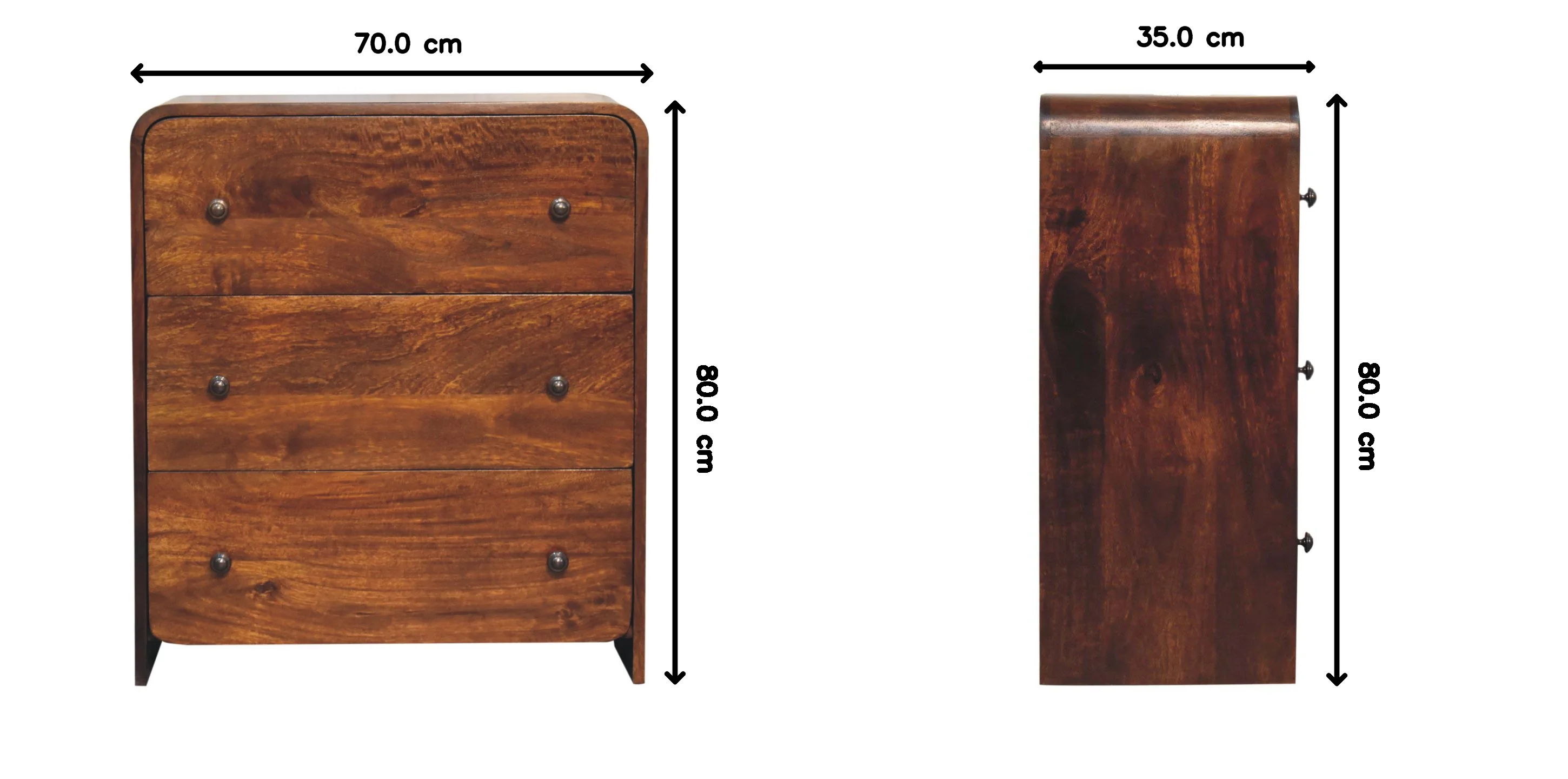Aspen Slim Chest Solid Wood Storage, Mango Wood - Image 3