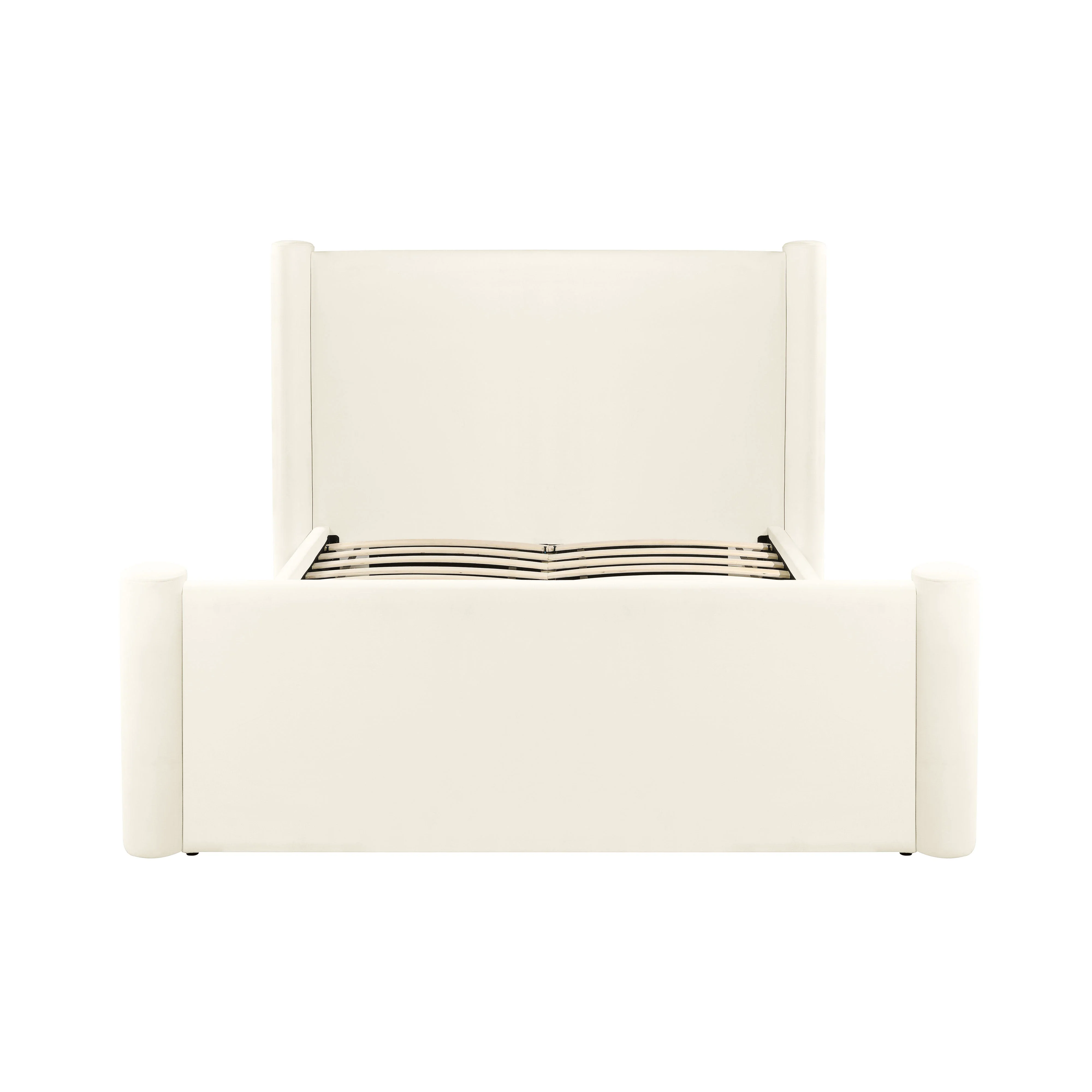 Athara King Bed, Velvet, Cream - Image 7