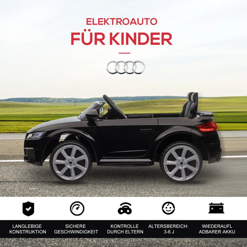 Audi Kids' Electric Car, 2.4G Remote Control, Music, Horn, LED, USB, Black - Image 6