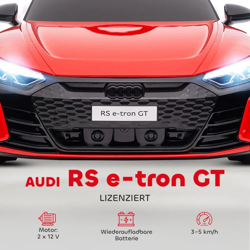 Audi Licensed Children's Electric Car with Remote Control and Safety Belt, Red and Black - Image 4
