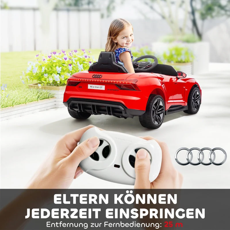 Audi Licensed Children's Electric Car with Remote Control and Safety Belt, Red and Black - Image 5