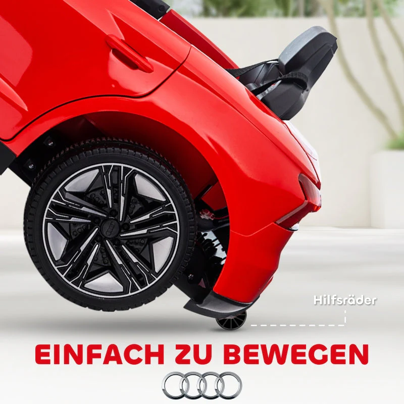 Audi Licensed Children's Electric Car with Remote Control and Safety Belt, Red and Black - Image 6