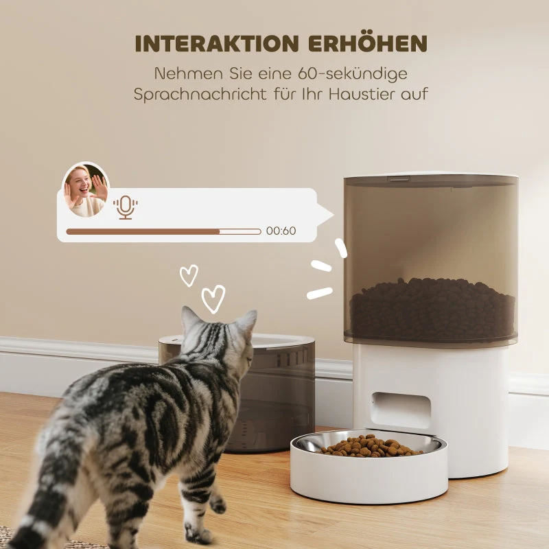 Automatic Pet Feeder and Water Dispenser, 2.5L, Small Dogs and Cats, White - Image 5