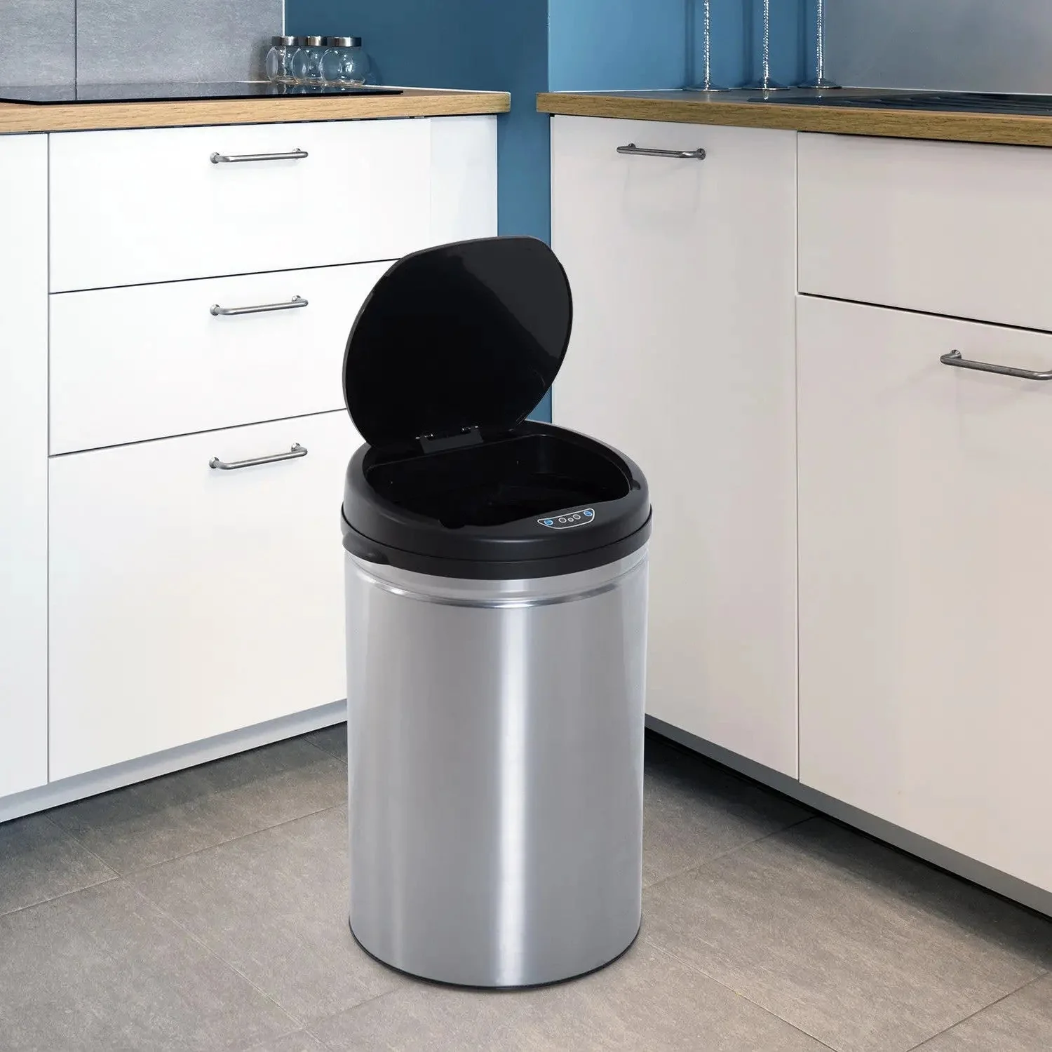 Automatic Sensor Trash Can/Bin, Round 30L IR Sensor, Stainless Steel - Image 2