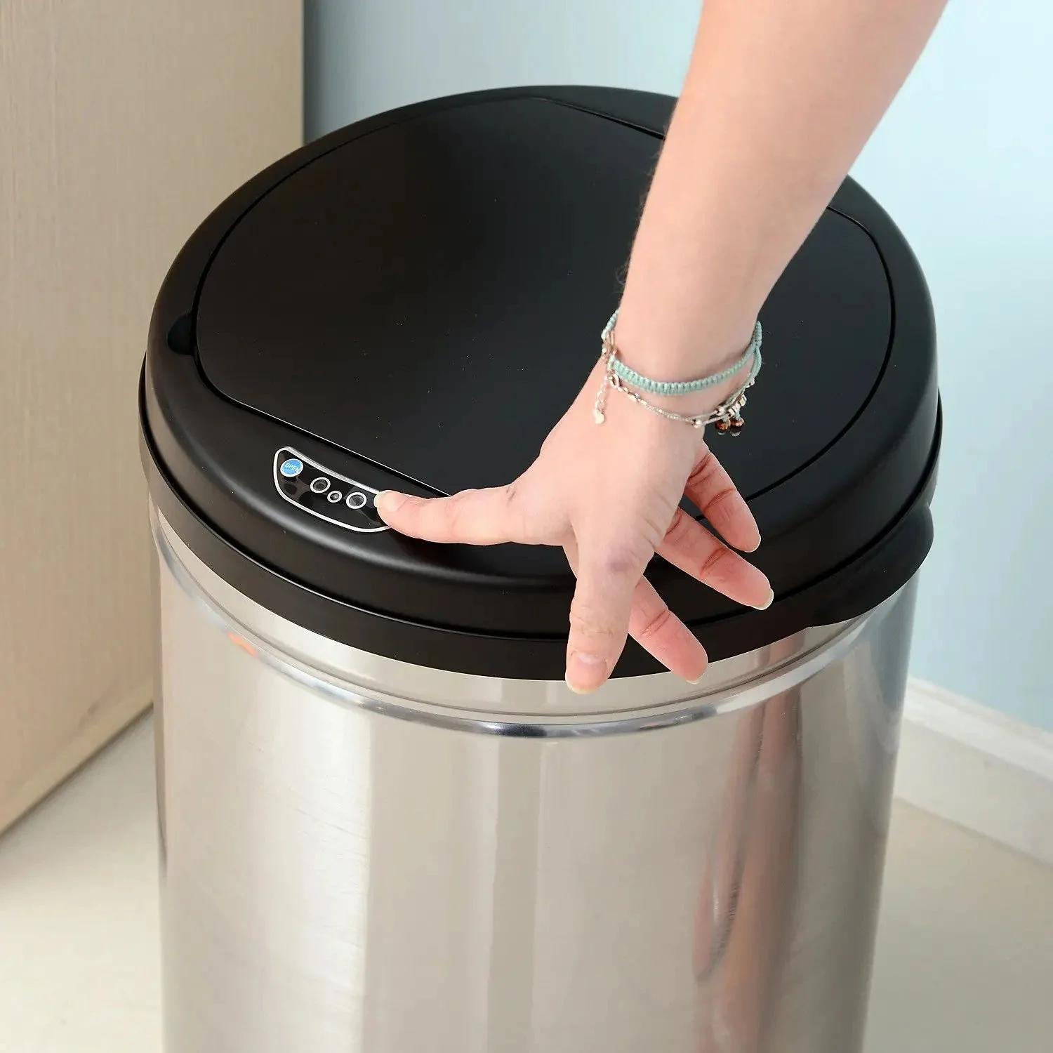 Automatic Sensor Trash Can/Bin, Round 30L IR Sensor, Stainless Steel - Image 6