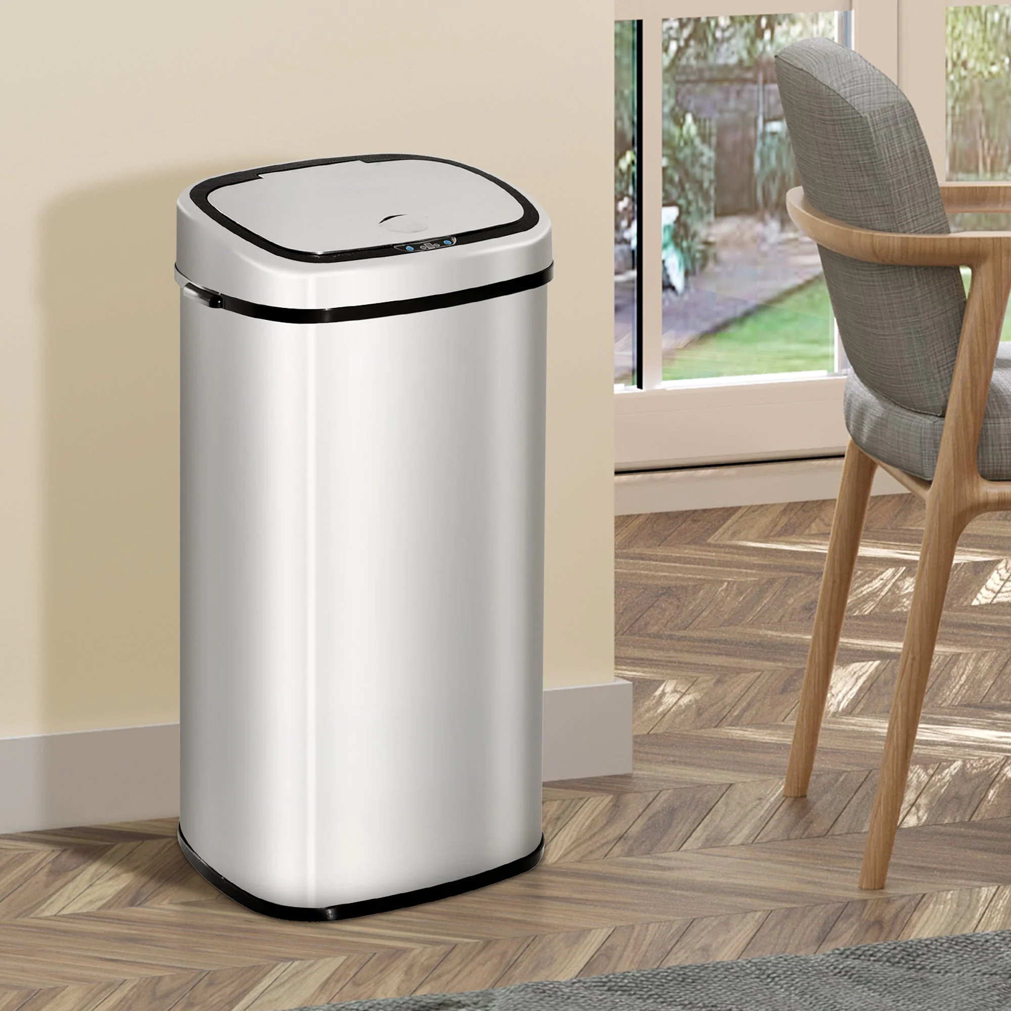 Automatic Trash Can Sensor Kitchen 68L, Stainless Steel Silver - Image 2