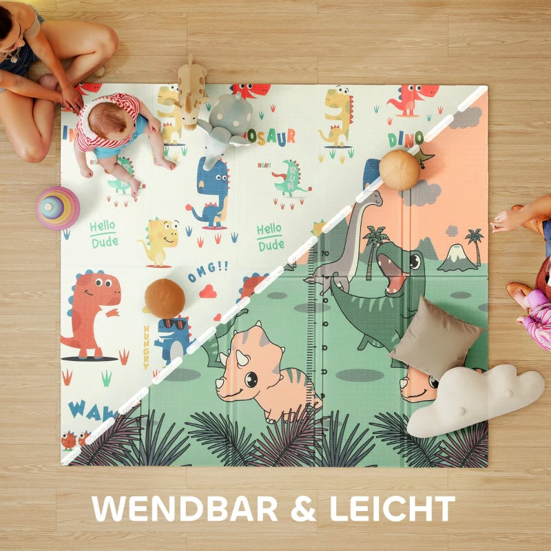 Baby Play Mat, Foldable Double-Sided Crawling, Multi-Coloured - Image 4