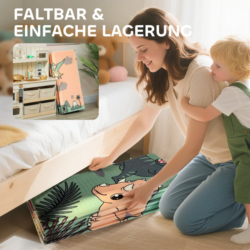 Baby Play Mat, Foldable Double-Sided Crawling, Multi-Coloured - Image 7
