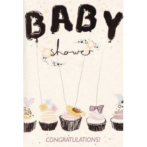 Baby Shower Card - Gold