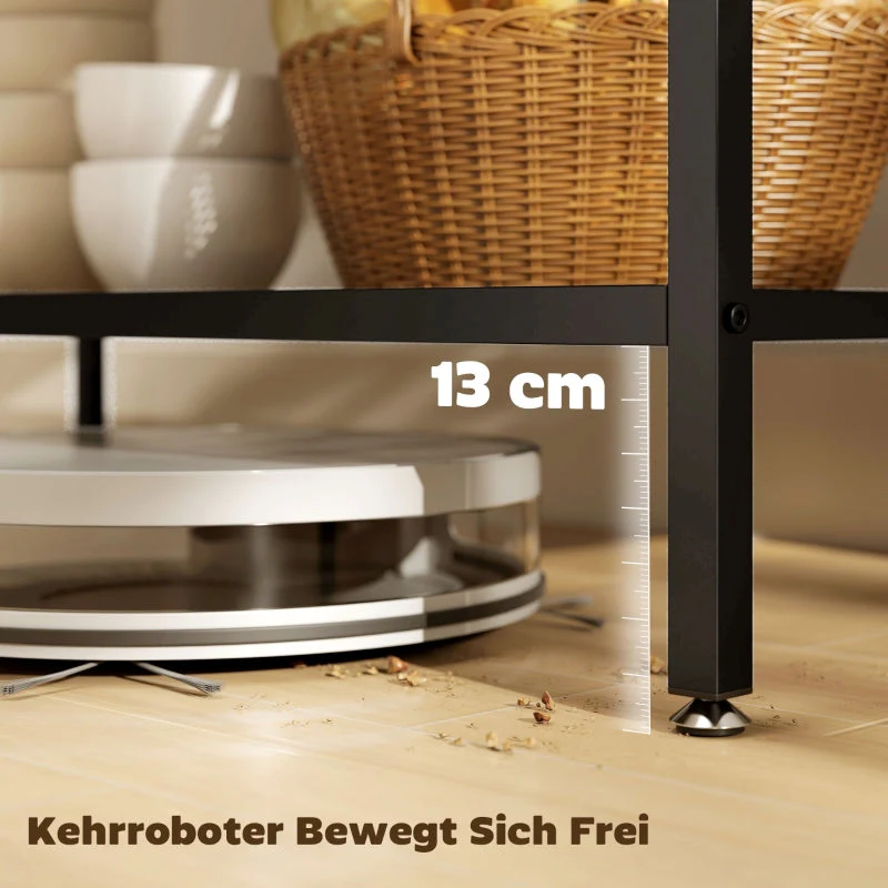 Baker's Shelf, 3-Tier Kitchen Shelf, Steel Frame, Rustic Brown+Black - Image 5