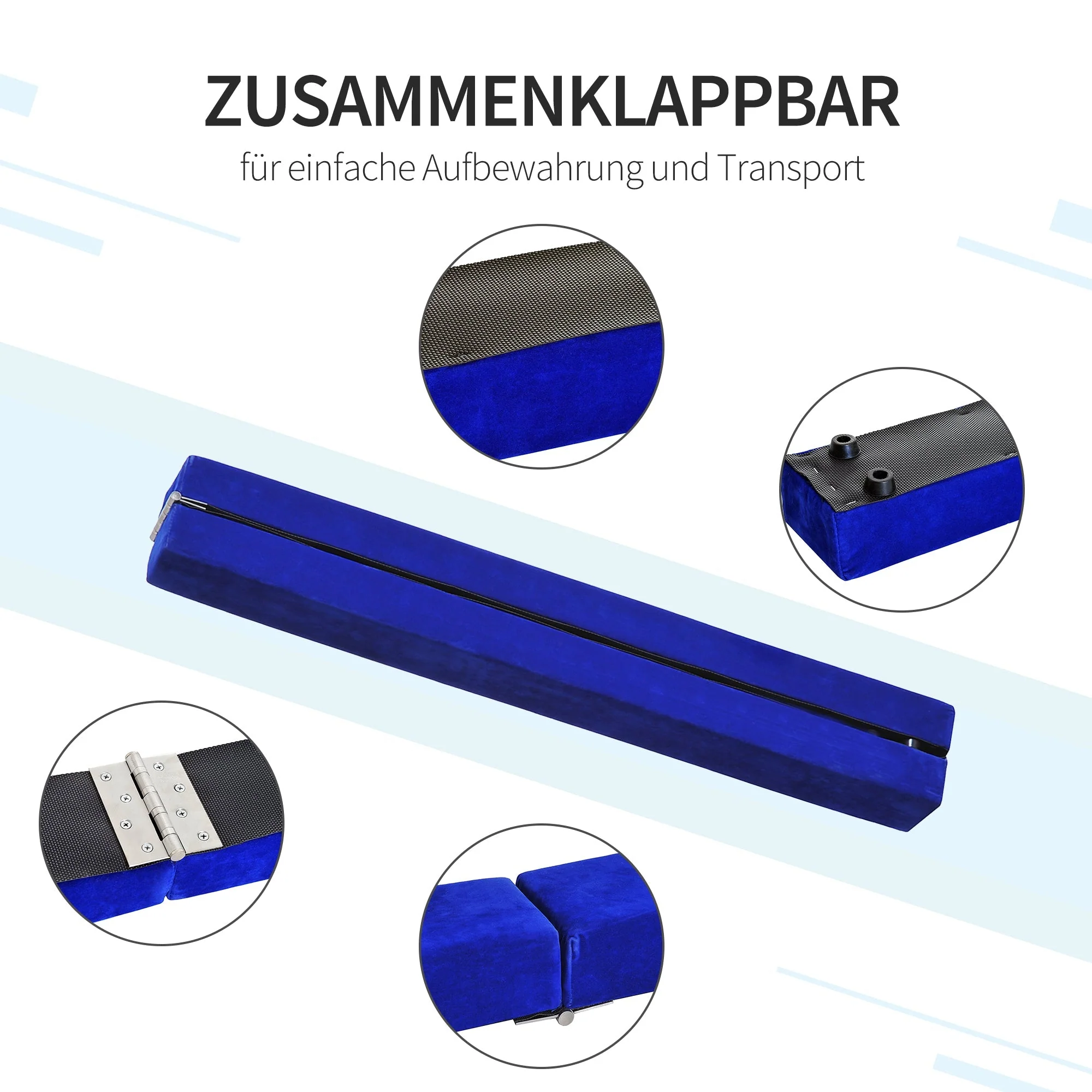 Balance Beam Foldable, 210 cm, 120 kg, Blue - Image 5