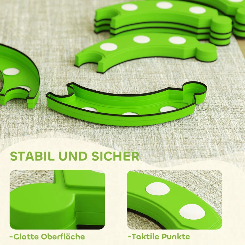 Balance Beam with 6 Curved Segments and Sensory Protrusions, 50 kg Capacity, Green - Image 5