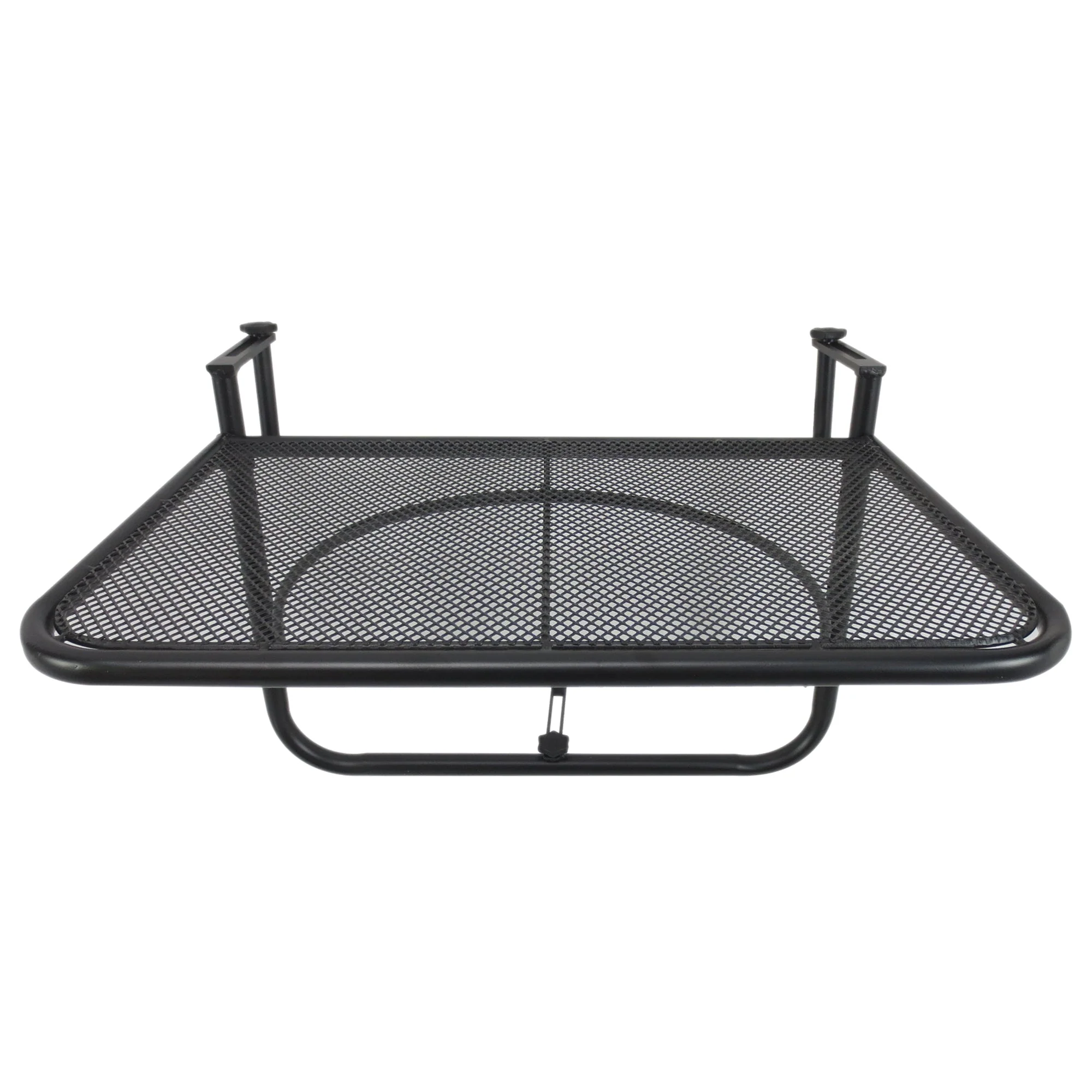 Balcony Hanging Table, Height-Adjustable Square 60x56.5x45cm, Black Metal